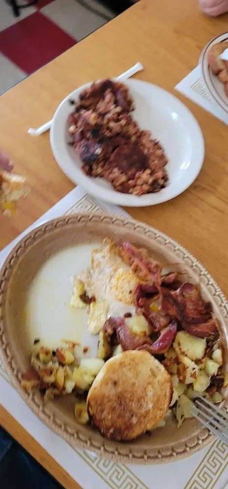Eggs Bacon Potatoes English and Corn Beef Hash